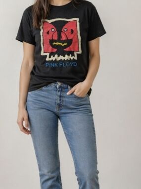 Pink Floyd Black Graphic Tee Skull Band Tee L Rock Fandom Grunge Stoner Rock